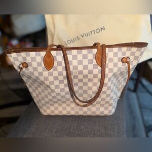 Louis Vuitton Damier Azur Canvas Neverfull Tote MM